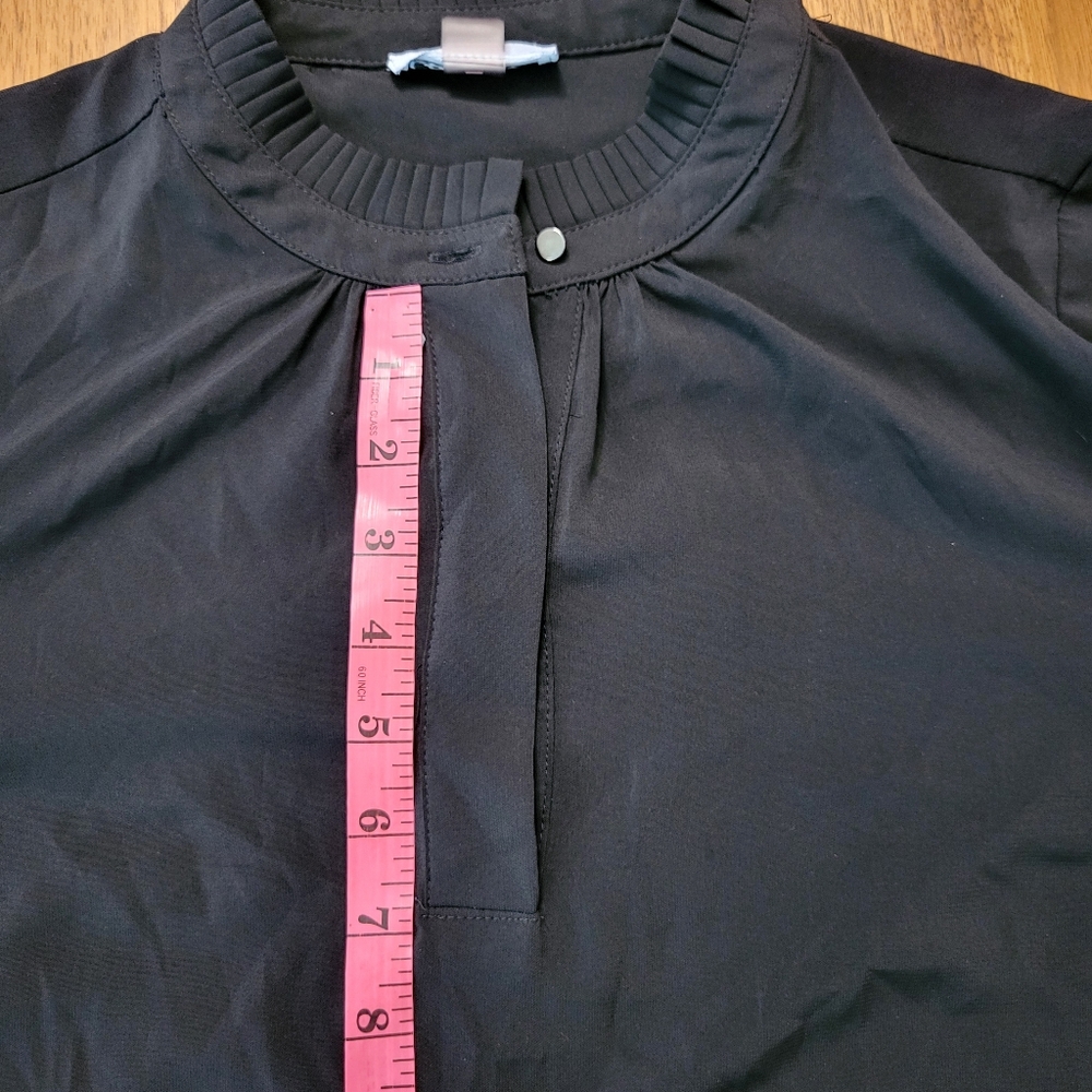 Calvin Klein Black Blouse with Pleated accents, size M - Picture 9 of 16